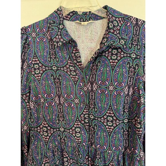 Boden Paisley Pattern Long Sleeve Mini Shirt Dress Size 12 Regular - Picture 3 of 9